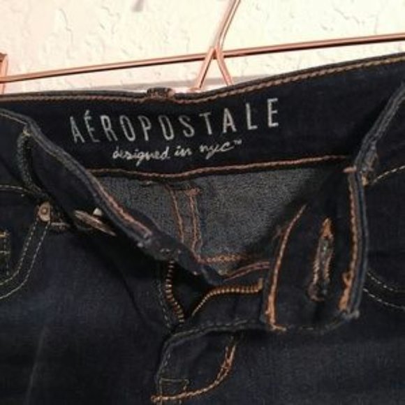 Aeropostale Dark Wash Bermuda Cutoff Jean Shorts - Picture 8 of 15